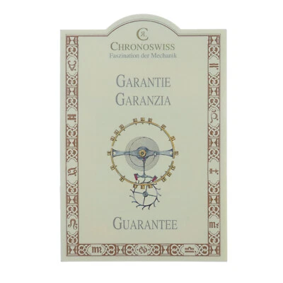 CHRONOSWISS GENUINE OPEN WATCH TWO YEARS GUARANTEE BOOKLET- FILLED OUT - Image 1 of 3