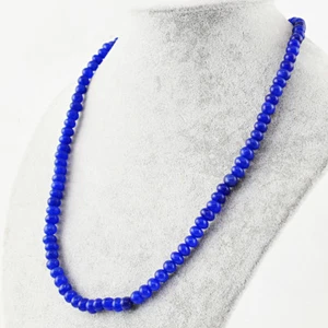 132.00 Cts Earth Mined ENHANCED Sapphire Beads Single Strand Necklace - Picture 1 of 3