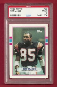 1989 TOPPS #29 TIM McGEE PSA 9 MINT POP 7 ONLY 2 HIGHER CINCINNATI BENGALS - Picture 1 of 1