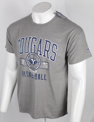 Camiseta de baloncesto BYU Cougars para hombre campeón vintage gráfico logotipo gris jaspeado Foto 1 de 4