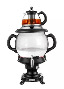 GOLDA INC. 4.5 Liters Glass Samovar, Tea Maker, with Boil-Dry Protection (Black) - Picture 1 of 1