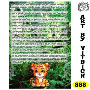 Story about little baby tiger named Tino, A4 print, Art by Vitbich - Picture 1 of 1