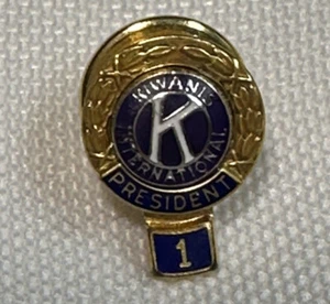 Kiwanis International President Pin mit Bonus Nummer 1 Add-on 10k GF Vintage - Bild 1 von 4
