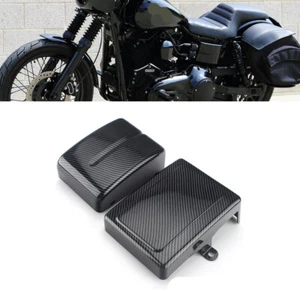 L&R Carbon Battery Side Covers For Harley Dyna FXD FXDF FXDSE FXDC FXDB 2012-17 - Picture 1 of 6