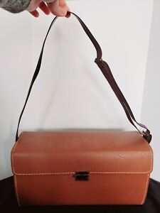 Vintage ANSCO Camera Case w/Shoulder Strap Brown w/Red Interior