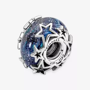 AUTHENTISCHER PANDORA GALAXY BLAU & STERN MURANO GLAS CHARM #790015C00 - Bild 1 von 5