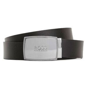 Hugo Boss Men's Belt Icon Boss Reversible Logo Plaque Belt Black/ Brown One Size
