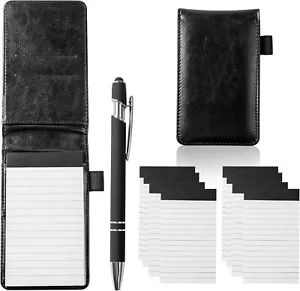 NEW 10 Pieces Small Notepad Holder Set Pocket Notebook 3 X 5 Inch with Pen - Picture 1 of 2