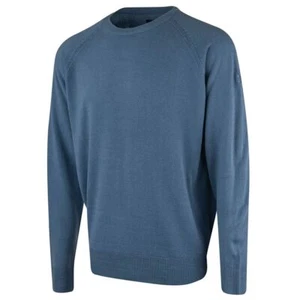 Island Green Raglan Sleeve Airofrce Blue Crew Neck Golf Sweater IGKNT2126 AIR