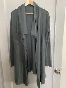 Cejon Macys Solid Gray Wrap Open Front Sweater Jacket Boho Sz S/M - Picture 1 of 3