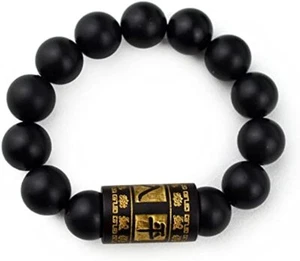 Bracciale Colpi di Fulmini Giuggiola Legno 15mm Perline Fengshui Corda Mano Fortunata - Foto 1 di 7