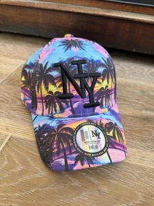 Berretto da baseball originale moda hip hop New York Palm Trees Sunset Design NY nuovo - Foto 1 di 5