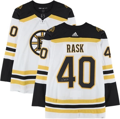 Camiseta deportiva auténtica Adidas blanca autografiada de Tuukka Rask Boston Bruins Foto 1 de 4