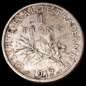 1 Franc 1917 Semeuse - Picture 1 of 2