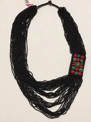 Красивый Bajalia мульти бусы ассиметричный ожерелье оригинал. Цена $80 - Изображение 1 из 4