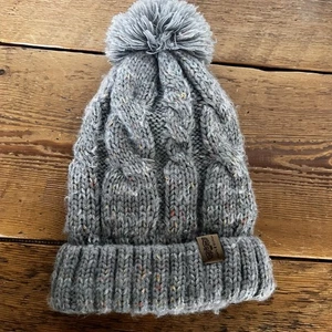 Angela & William Damen Strick Beanie Mütze Mütze Fleece gefüttert Acryl beige/grau - Bild 1 von 6