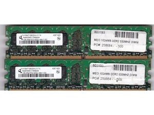 2GB 2x1GB QIMONDA PC2-4200 DDR2-533 HYS64T128020HU-3.7-A DESKTOP RAM MEMORY KIT - Picture 1 of 3
