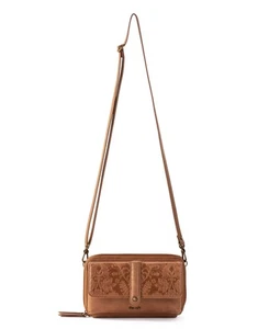 Borsa a tracolla per smartphone The Sak Sequoia XL | Pelle - Tabacco floreale in rilievo - Foto 1 di 1