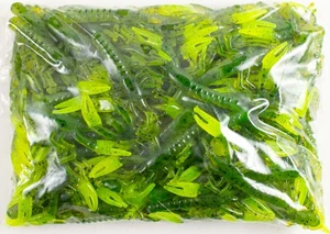 ZOOM LIL CRITTER CRAW 100 PACK BULK 3" 014-051 WATERMELON CHARTREUSE CLAW DM1422 - Picture 1 of 2