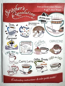 Stitcher's Revolution #47 JAVA BREAK Bügelbild Stickmuster Transfer NEU - Bild 1 von 2
