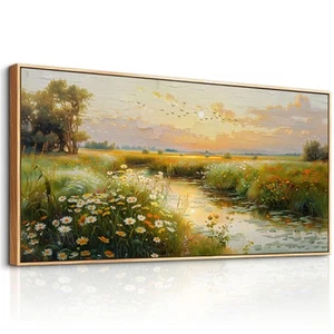 Wood Framed Canvas Wall Art For Living Room Large Wall Decor For Office Bedro... - Picture 1 of 8