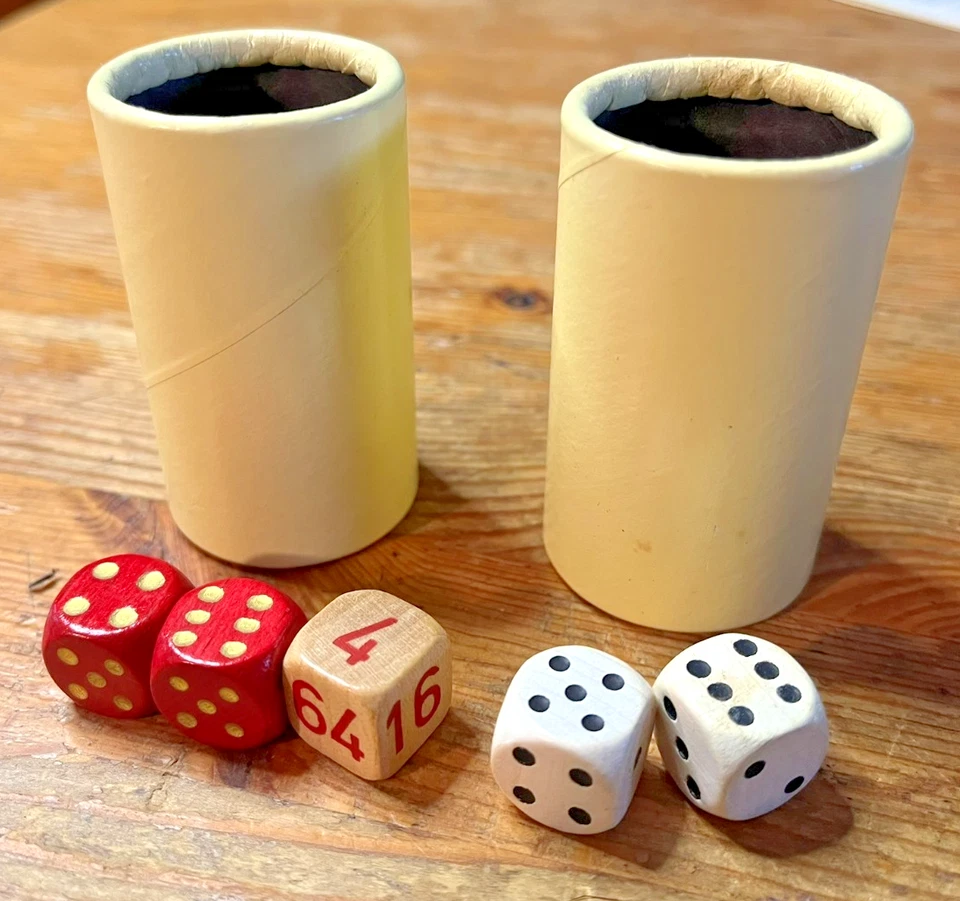 Vintage Backgammon Dice and Shakers 1975 Selchow & Righter Game Replacement - Image 1 of 3