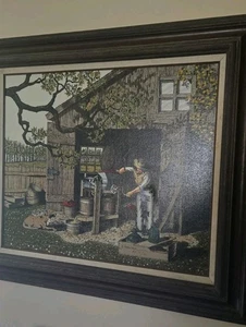 Vintage H Hargrove The Cider Maker Signed Artist Proof 10/20 Oil Certified - Picture 1 of 10