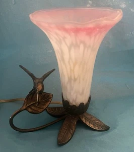 Vintage Andrea von Sadek Kolibri Tulpe Blume Lampe Messingfuß 7" Höhe x 2,5" Breite - Bild 1 von 9