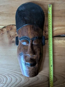 Large Hardwood Mask Antique - Picture 1 of 1