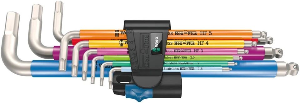 Wera 3950 9 Multicolour Hex Plus L Key Set Metric Steel 9 Pieces - Image 1 of 1