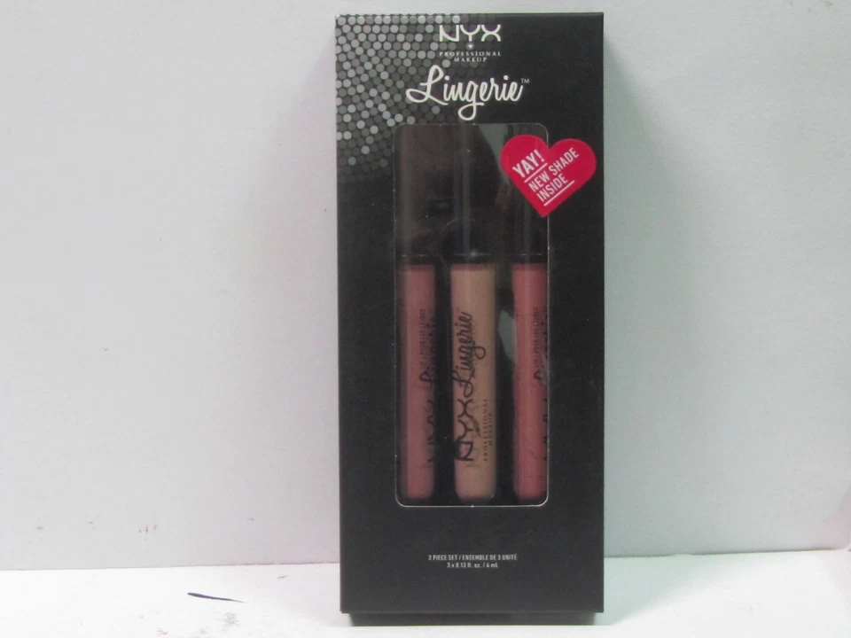 NYX Lencería Labial Líquida Lápiz Labial Set Adorno, Corsé y Libro Negro NUEVO Foto 1 de 1