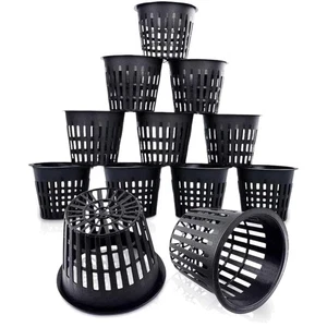 Net Pot Hydrokultur Pflanzen Netztopf 12 Stück Schwarz Kunststoff Hydroponics - Bild 1 von 2