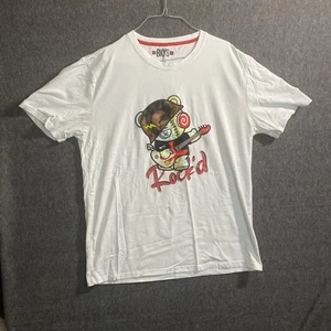 T-Shirt BKYS weiß Rock’d mit Gitarre spielen Größe Large Kurzarm - Bild 1 von 7