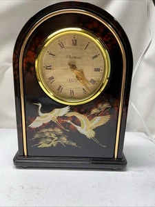 Charmant Quartz Japan Crane Asian Design Desktop Mantel Clock - Picture 1 of 6