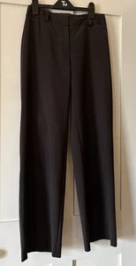 Laura Ashley Brown Wool Blend Mid Rise Tailored Bootcut Trousers UK8 L31.5" - Picture 1 of 5