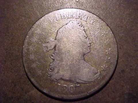 1807   G-VG  Draped Bust Quarter  Rare Coin Cover