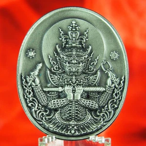Moneda de Plata Real Kuvera Rahoo gigante tailandés Thao Wessuwan amuleto tailandés LP Pat V.Rabsap - Imagen 1 de 11