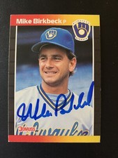 Mike Birkbeck Signed 1989 Donruss #501 Card Milwaukee Brewers Autograph COA