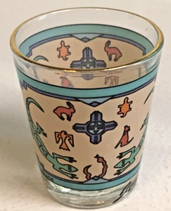 Vintage Jerome Arizona Maack Kokopelli Fertility Native Style Motif Shot Glass - Picture 1 of 10