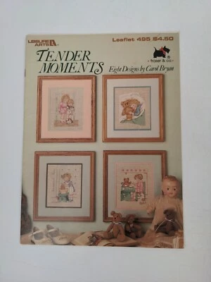 Vintage 1987 Leisure Arts Tender Moments Counted Cross Stitch Pattern Booklet - Image 1 of 4