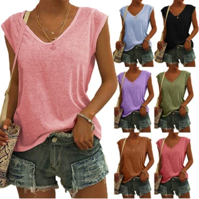 Women Ladies Oversized Baggy Loose Fit Turn up Batwing Sleeve V Neck T shirt Top - Image 1 of 4