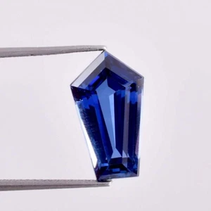 6.60 Ct Natural Royal Blue Ceylon Sapphire Fancy Cut Loose Gem Certified 8x15MM - Picture 1 of 5