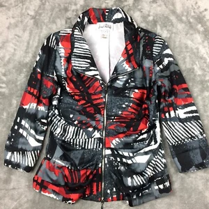 Joseph Ribkoff Top 10 Ruched Black Red Designer Event Party Office Colorful Zip - Bild 1 von 17