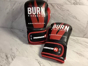 Kimurawear Boxing Gloves - Black/Red 16 ounce -BURN Kickboxing - Picture 1 of 11