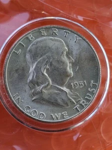 Medio dólar Franklin 1951-S BU++ sin circular, 1 moneda de rollo (cada una) - Imagen 1 de 5