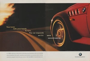 1997 BMW - "Brain Tells Hands Turn, Car Eavesdropping" - 2 Page Print Ad Photo - Picture 1 of 3