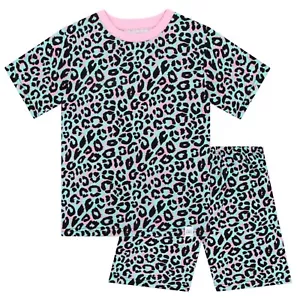 Harry Bär Mädchen Pyjama | Tierdruck PJS | Leopardendruck Mädchen kurzer Pyjama - Bild 1 von 9