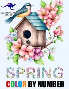 Spring Season Color by Number Adult Coloring Book: Large Print Color by Numbers - Picture 1 of 12
