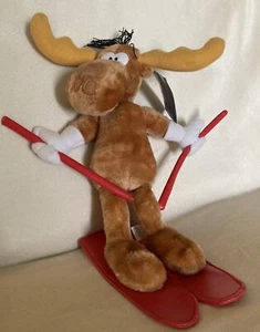 Vintage Skifahren Bullwinkle 11 Zoll Plüschtier Stofftier Toy Network 2001 - Bild 1 von 5