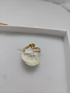 14K GELBGOLD HERZ CITRIN DAMEN RING, 2,1 GRAMM, GRÖSSE 5,5 - Bild 1 von 5